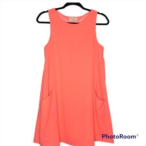Every • Coral Shift Dress w/ Pockets S